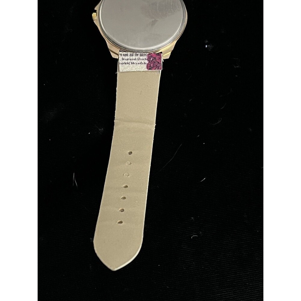 Floral Rose Rhinestone Watch Gold Tone New Battery Vintage - Picture 5 of 6